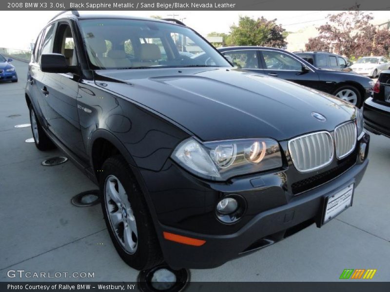 Black Sapphire Metallic / Sand Beige/Black Nevada Leather 2008 BMW X3 3.0si