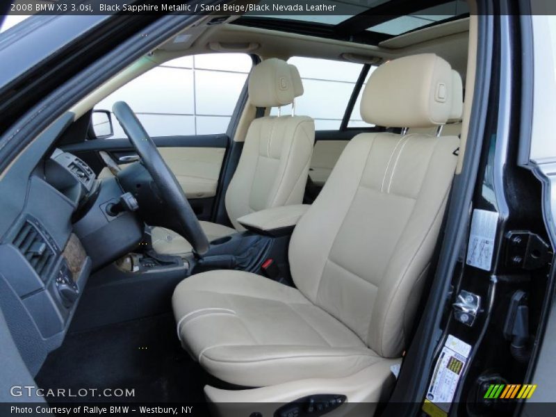 Black Sapphire Metallic / Sand Beige/Black Nevada Leather 2008 BMW X3 3.0si