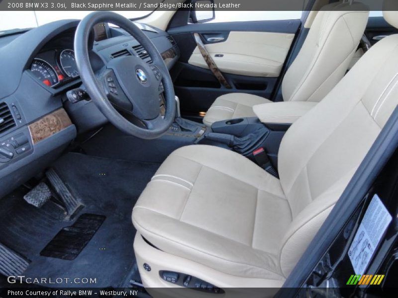 Black Sapphire Metallic / Sand Beige/Black Nevada Leather 2008 BMW X3 3.0si