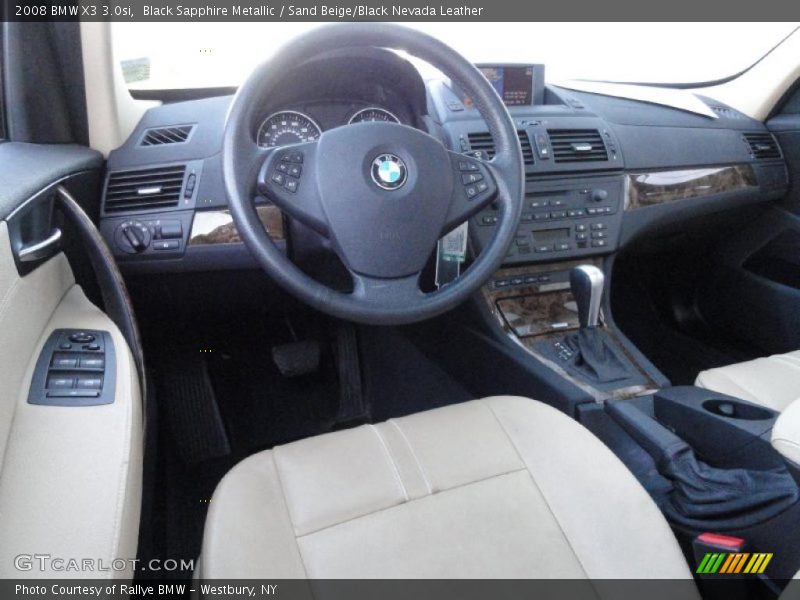 Black Sapphire Metallic / Sand Beige/Black Nevada Leather 2008 BMW X3 3.0si