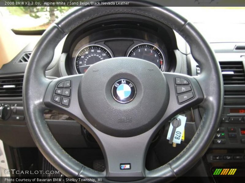Alpine White / Sand Beige/Black Nevada Leather 2008 BMW X3 3.0si