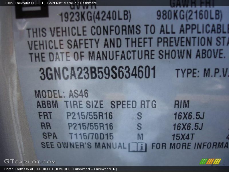 Gold Mist Metallic / Cashmere 2009 Chevrolet HHR LT