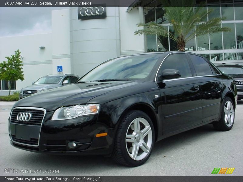 Brilliant Black / Beige 2007 Audi A4 2.0T Sedan