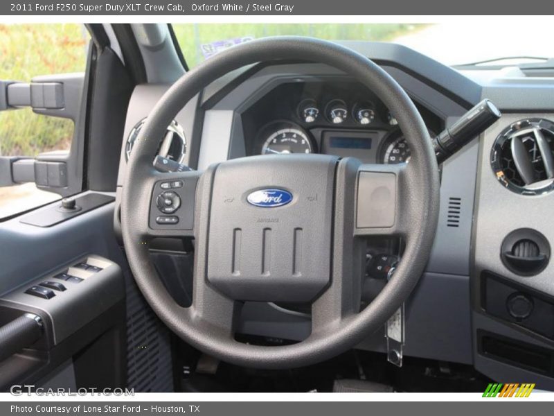 Oxford White / Steel Gray 2011 Ford F250 Super Duty XLT Crew Cab