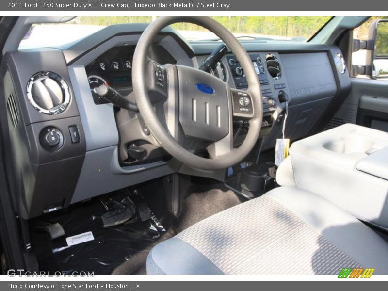 Tuxedo Black Metallic / Steel Gray 2011 Ford F250 Super Duty XLT Crew Cab