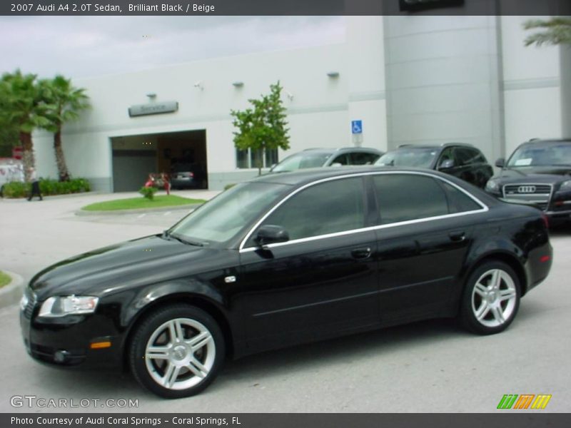 Brilliant Black / Beige 2007 Audi A4 2.0T Sedan