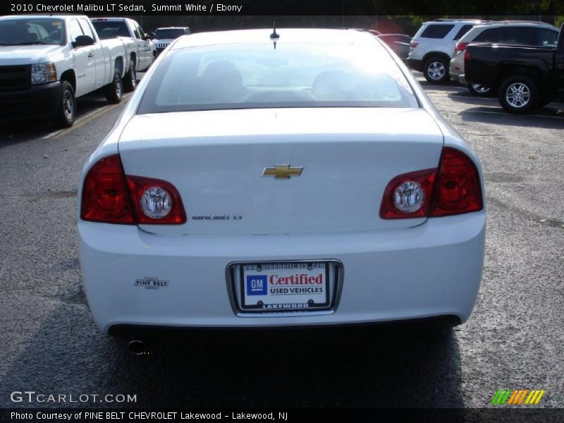 Summit White / Ebony 2010 Chevrolet Malibu LT Sedan