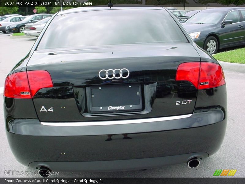 Brilliant Black / Beige 2007 Audi A4 2.0T Sedan