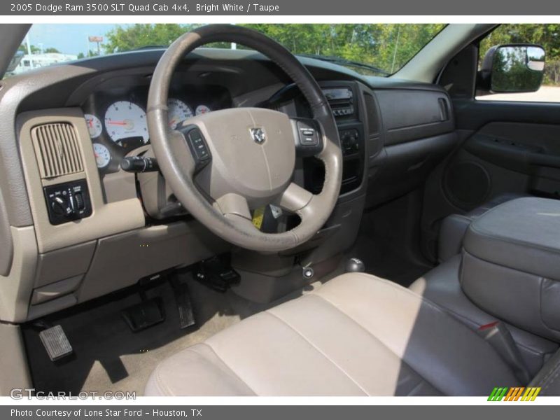 Bright White / Taupe 2005 Dodge Ram 3500 SLT Quad Cab 4x4