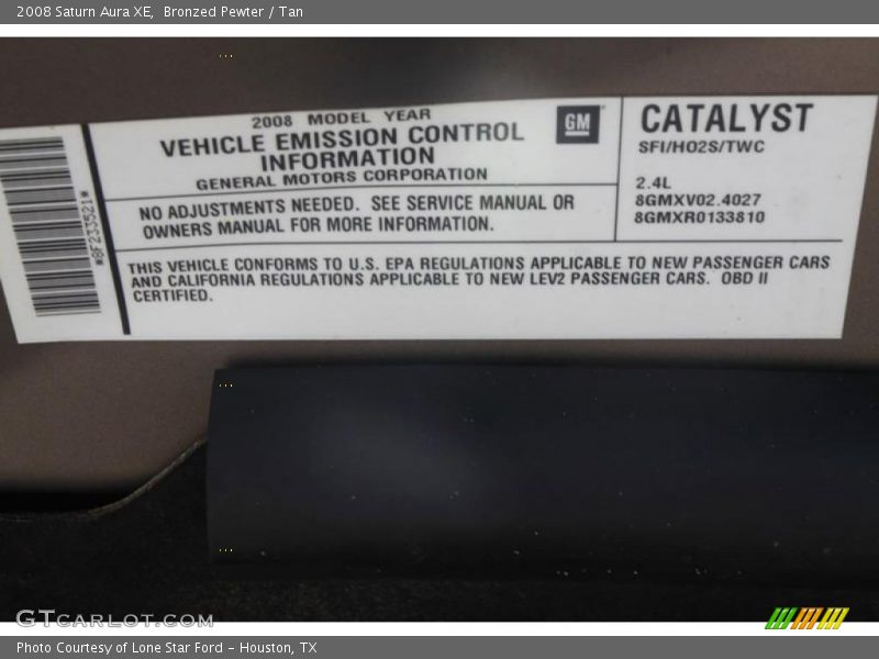 Bronzed Pewter / Tan 2008 Saturn Aura XE