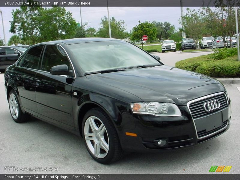 Brilliant Black / Beige 2007 Audi A4 2.0T Sedan