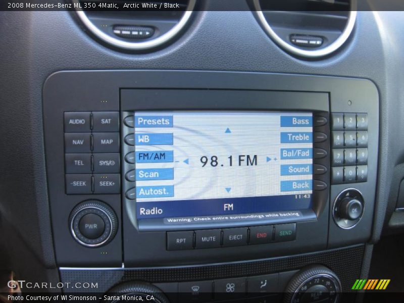 Arctic White / Black 2008 Mercedes-Benz ML 350 4Matic