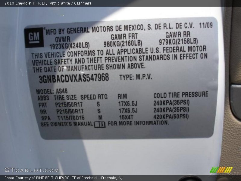 Arctic White / Cashmere 2010 Chevrolet HHR LT