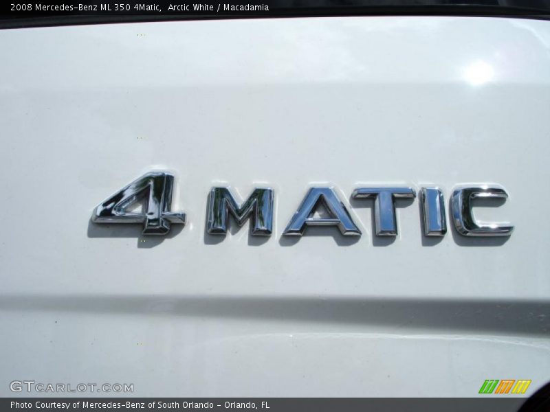 Arctic White / Macadamia 2008 Mercedes-Benz ML 350 4Matic