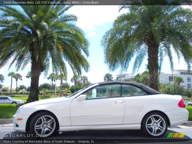 Arctic White / Stone/Black 2008 Mercedes-Benz CLK 550 Cabriolet