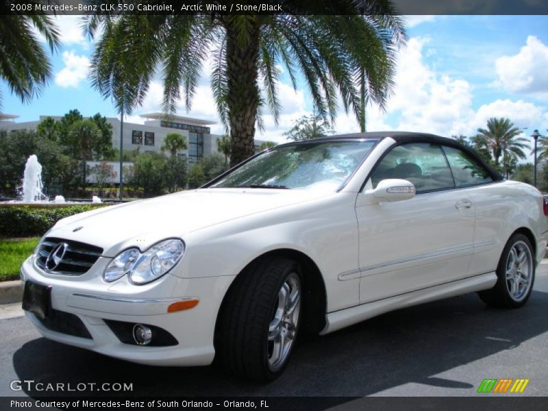 Arctic White / Stone/Black 2008 Mercedes-Benz CLK 550 Cabriolet