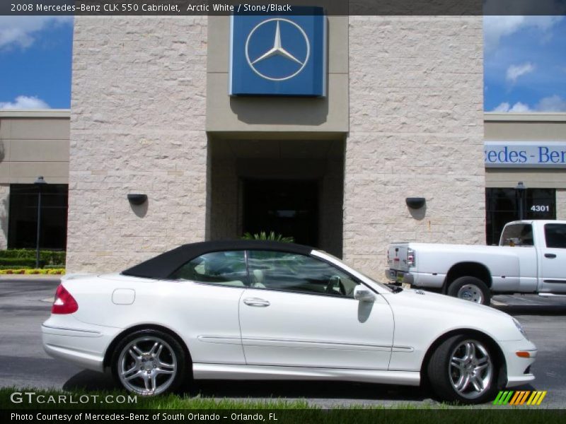 Arctic White / Stone/Black 2008 Mercedes-Benz CLK 550 Cabriolet