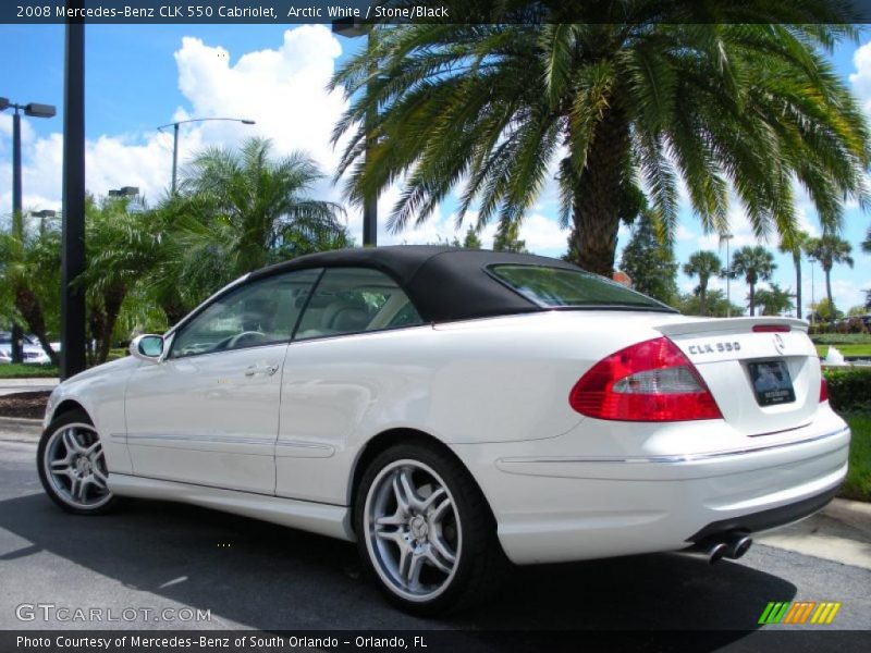 Arctic White / Stone/Black 2008 Mercedes-Benz CLK 550 Cabriolet