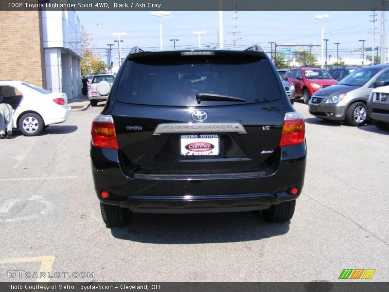 Black / Ash Gray 2008 Toyota Highlander Sport 4WD