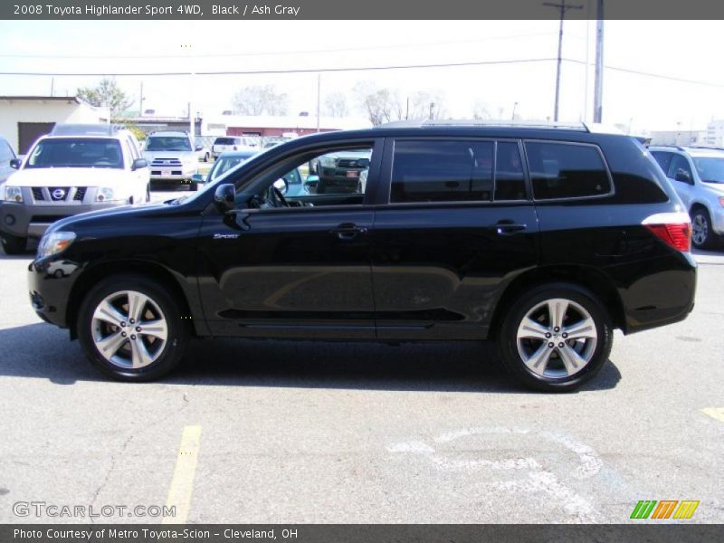 Black / Ash Gray 2008 Toyota Highlander Sport 4WD