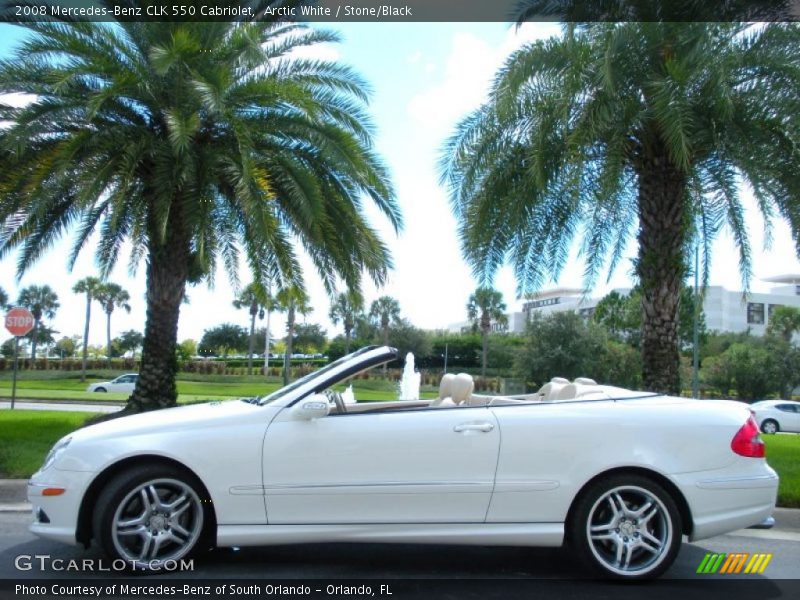 Arctic White / Stone/Black 2008 Mercedes-Benz CLK 550 Cabriolet