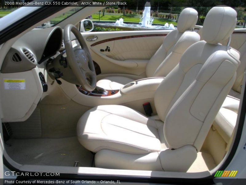 Arctic White / Stone/Black 2008 Mercedes-Benz CLK 550 Cabriolet