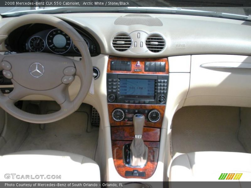Arctic White / Stone/Black 2008 Mercedes-Benz CLK 550 Cabriolet