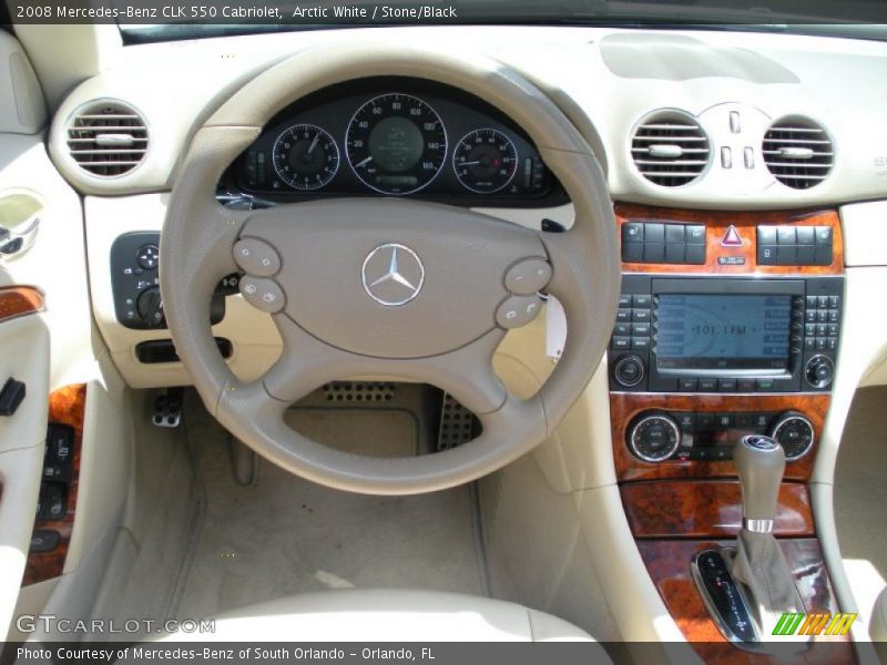 Arctic White / Stone/Black 2008 Mercedes-Benz CLK 550 Cabriolet