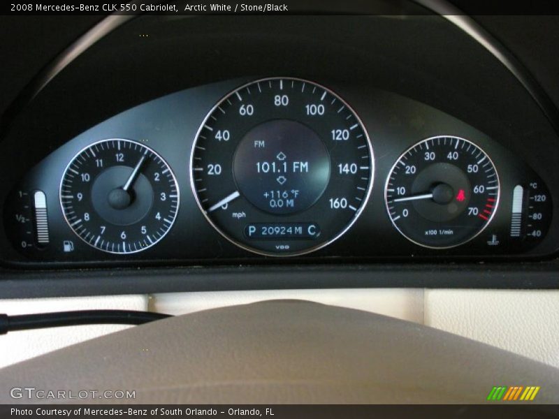 Arctic White / Stone/Black 2008 Mercedes-Benz CLK 550 Cabriolet