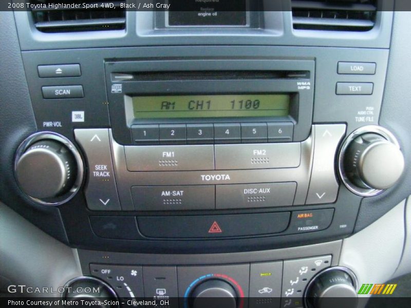 Black / Ash Gray 2008 Toyota Highlander Sport 4WD