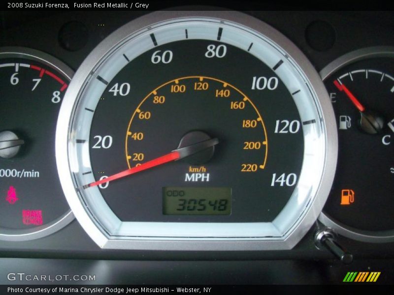 Fusion Red Metallic / Grey 2008 Suzuki Forenza