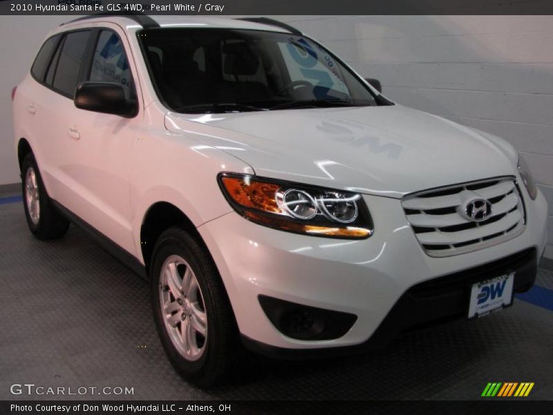 Pearl White / Gray 2010 Hyundai Santa Fe GLS 4WD
