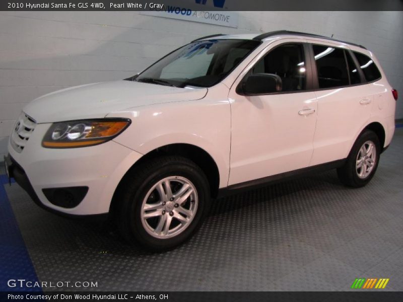 Pearl White / Gray 2010 Hyundai Santa Fe GLS 4WD