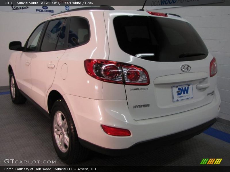 Pearl White / Gray 2010 Hyundai Santa Fe GLS 4WD