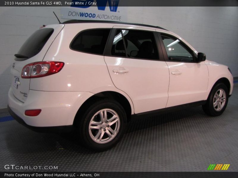 Pearl White / Gray 2010 Hyundai Santa Fe GLS 4WD