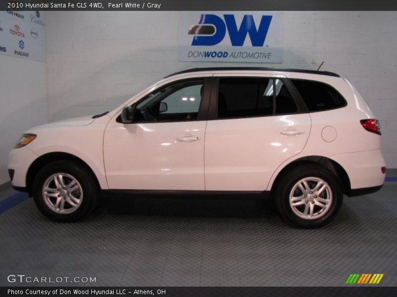 Pearl White / Gray 2010 Hyundai Santa Fe GLS 4WD