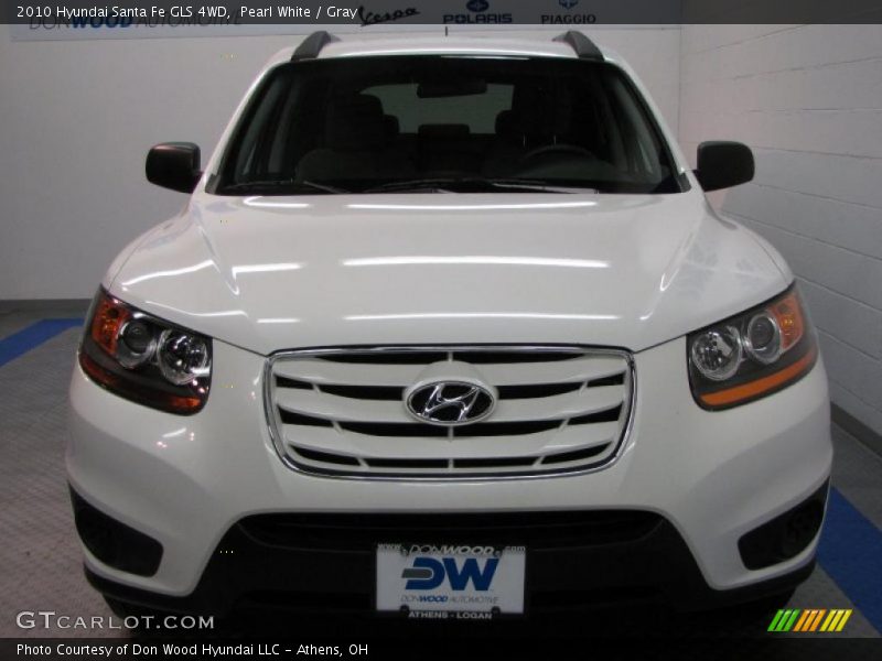 Pearl White / Gray 2010 Hyundai Santa Fe GLS 4WD