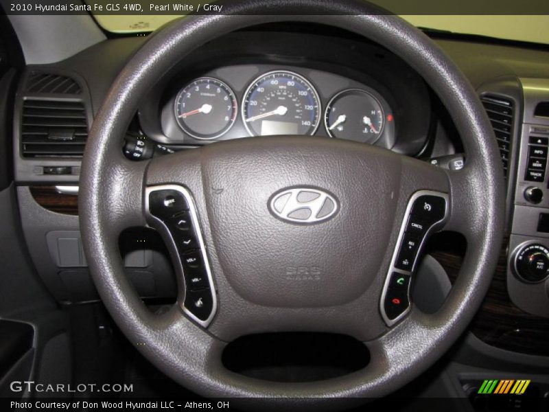 Pearl White / Gray 2010 Hyundai Santa Fe GLS 4WD