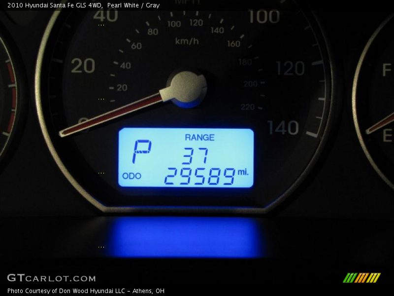 Pearl White / Gray 2010 Hyundai Santa Fe GLS 4WD