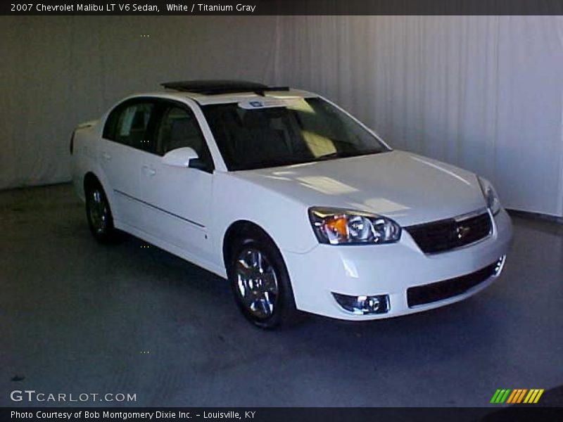 White / Titanium Gray 2007 Chevrolet Malibu LT V6 Sedan