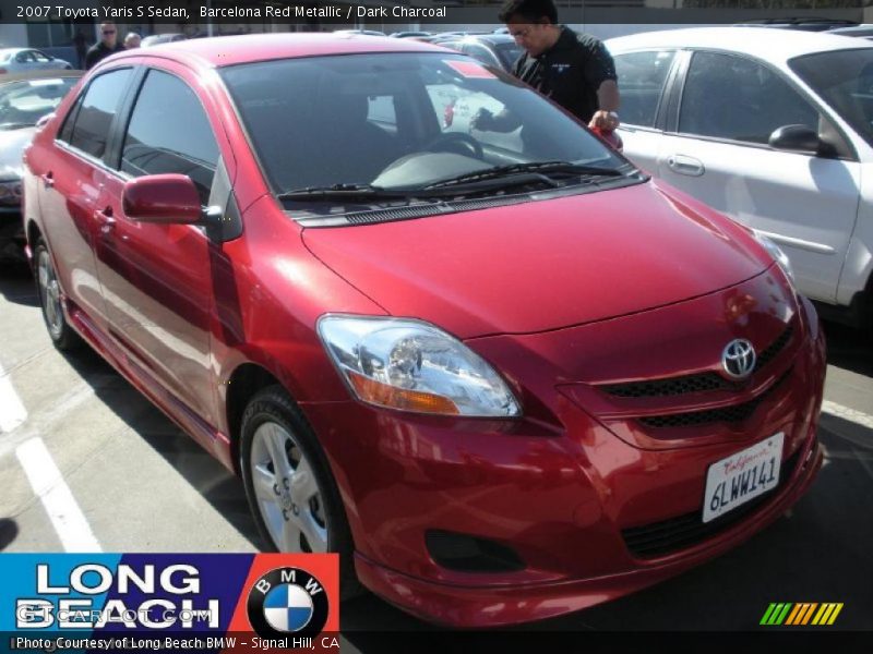Barcelona Red Metallic / Dark Charcoal 2007 Toyota Yaris S Sedan