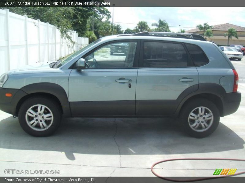 Alpine Frost Blue Metallic / Beige 2007 Hyundai Tucson SE