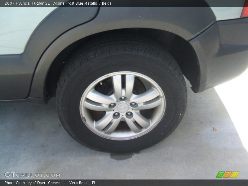 Alpine Frost Blue Metallic / Beige 2007 Hyundai Tucson SE