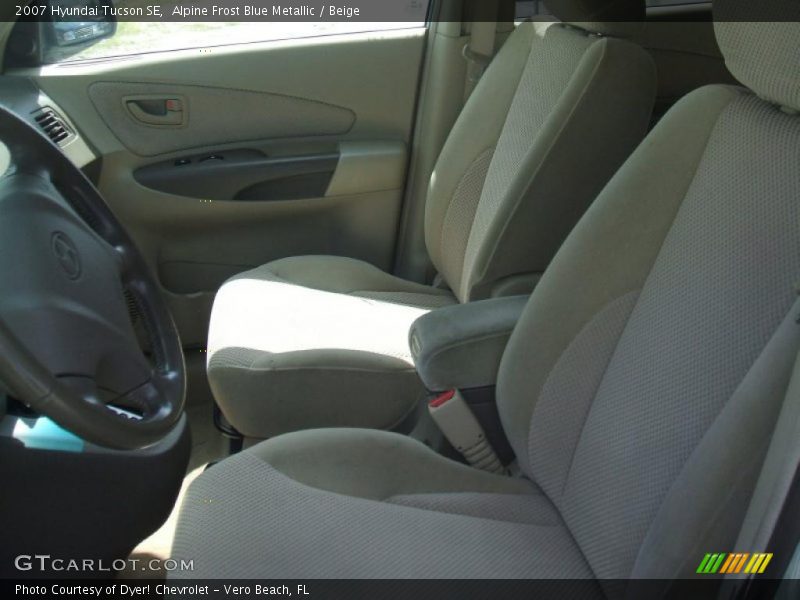 Alpine Frost Blue Metallic / Beige 2007 Hyundai Tucson SE