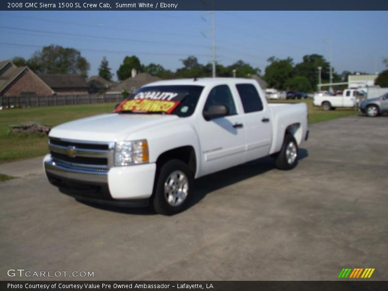 Summit White / Ebony 2008 GMC Sierra 1500 SL Crew Cab