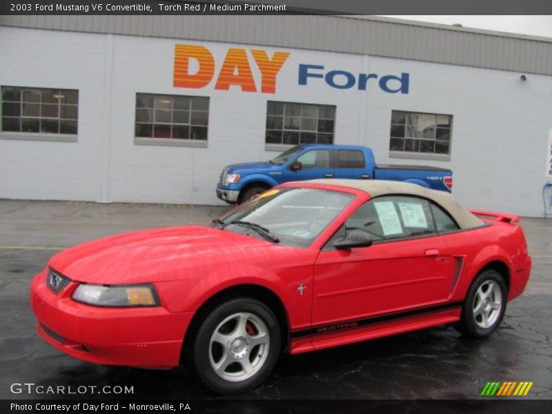 Torch Red / Medium Parchment 2003 Ford Mustang V6 Convertible