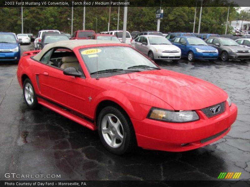 Torch Red / Medium Parchment 2003 Ford Mustang V6 Convertible