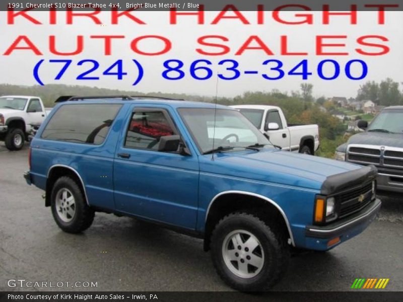 Bright Blue Metallic / Blue 1991 Chevrolet S10 Blazer Tahoe 4x4