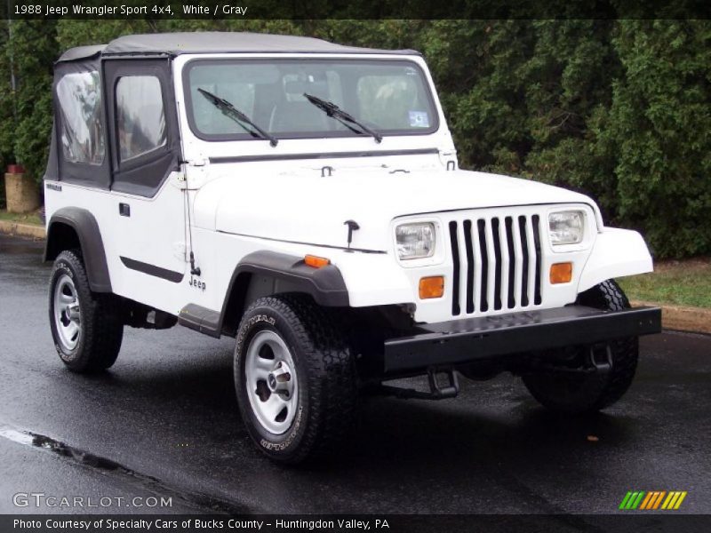 White / Gray 1988 Jeep Wrangler Sport 4x4