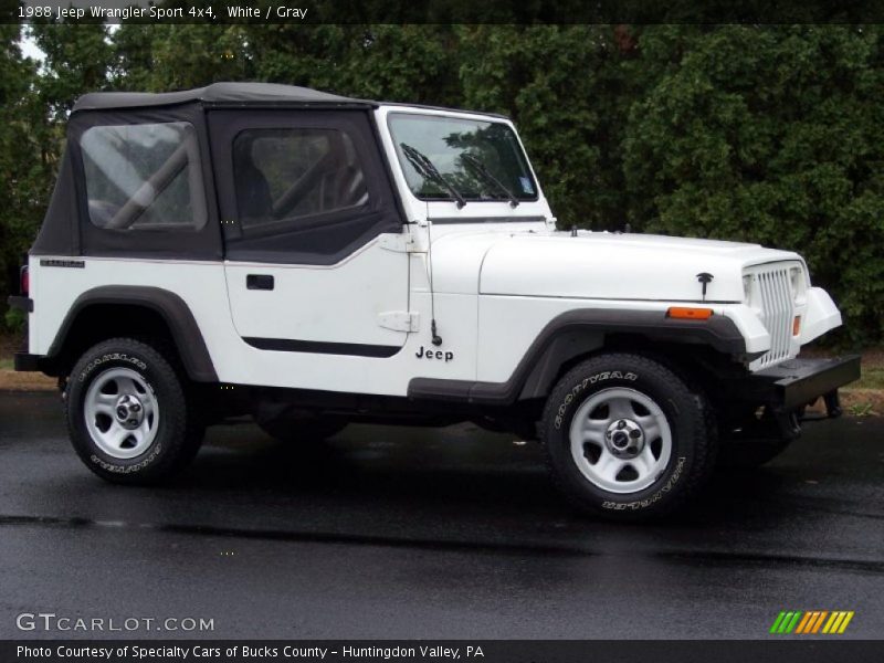 White / Gray 1988 Jeep Wrangler Sport 4x4